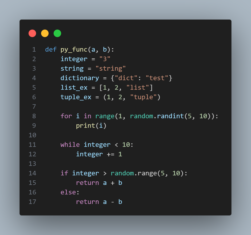 Dummy python function for testing